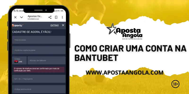 Como criar conta na Bantubet