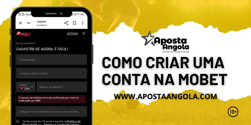 Como criar conta na Mobet Angola